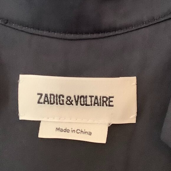 Zadig & Voltaire Reveal Satin Dress black long sleeve mini medium - Picture 6 of 11